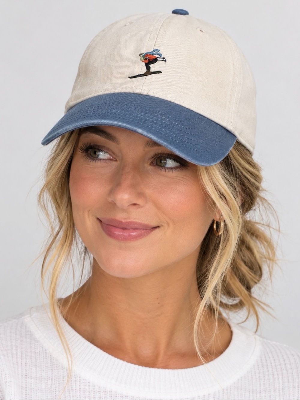 NWT ⛷️ Mighty Fine Skiing Embroidered Baseball Cap